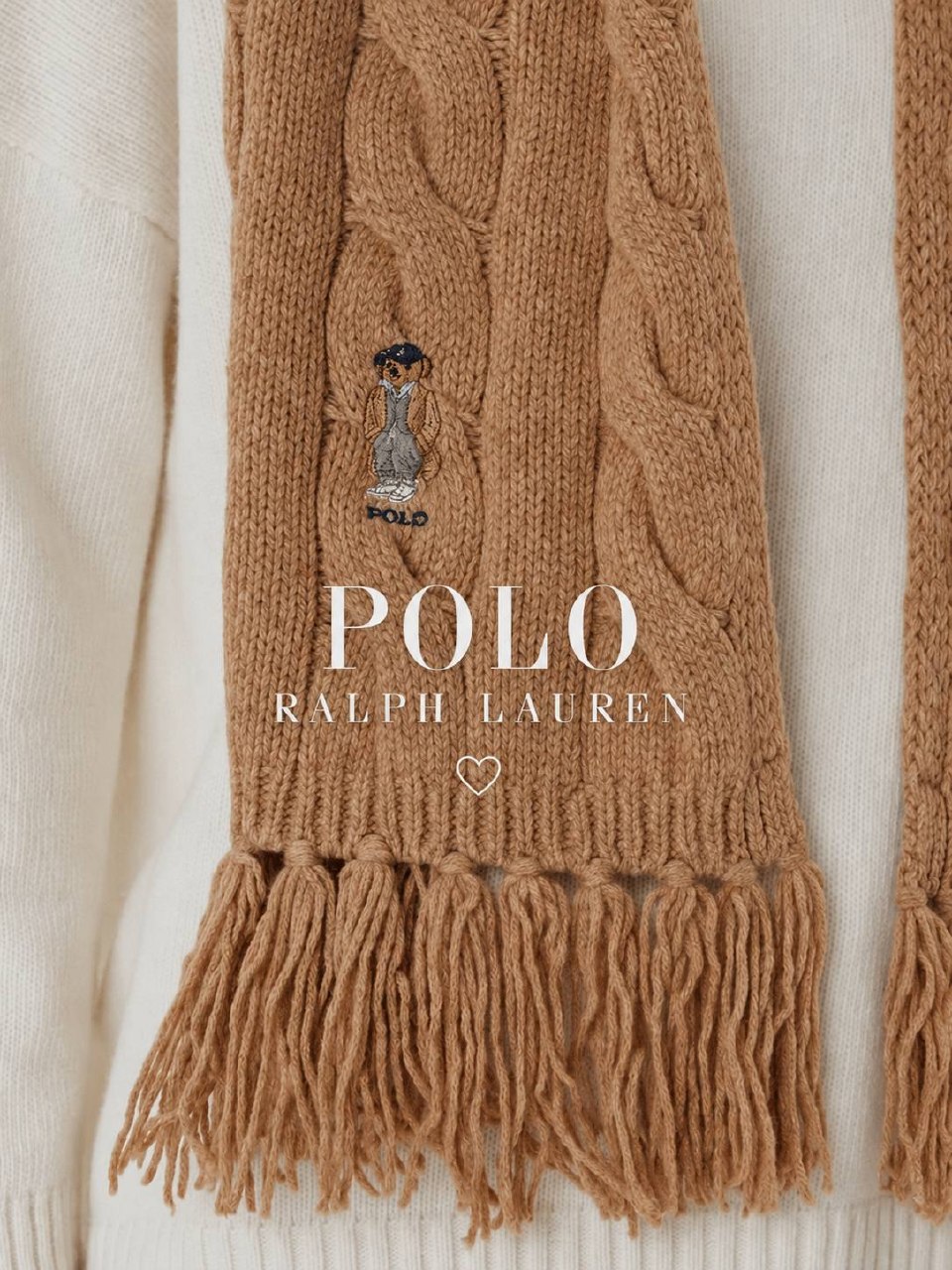 Polo Ralph Lauren Шарф Polo Ralph Lauren Cable Knit Bear