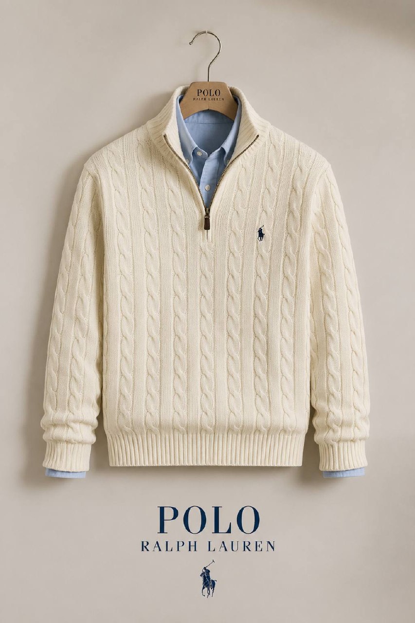 Polo Ralph Lauren Чоловічий светр Polo Ralph Lauren Cable Knit Half-Zip