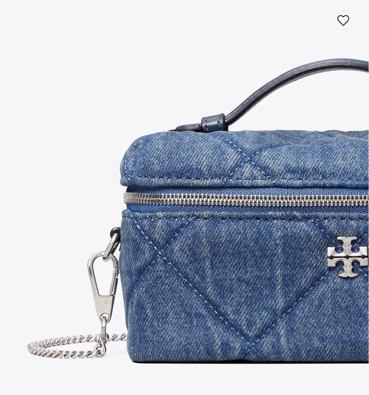 Tory Burch Сумка Tory Burch Kira Diamond Quilt Denim Vanity Case