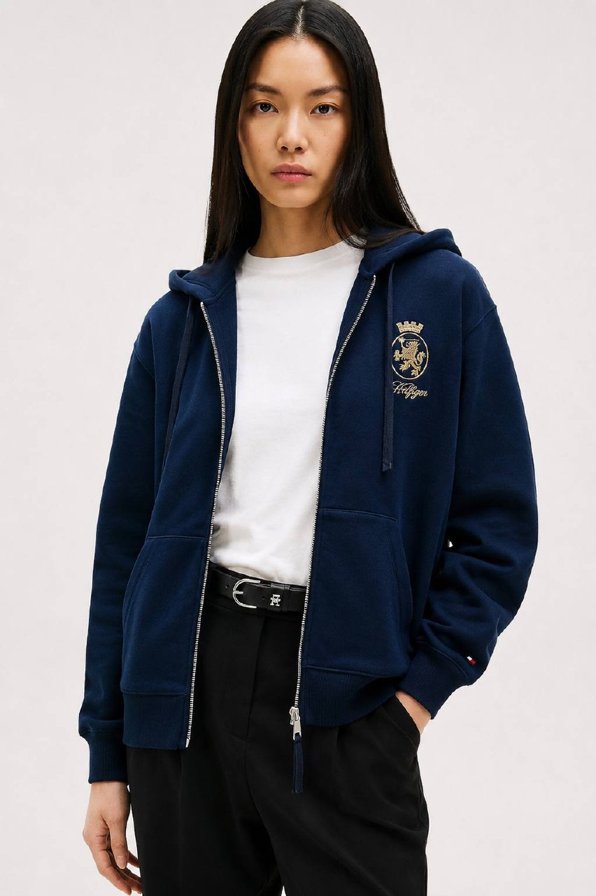 Tommy Hilfiger Худі Tommy Hilfiger на блискавці з вишитою емблемою
