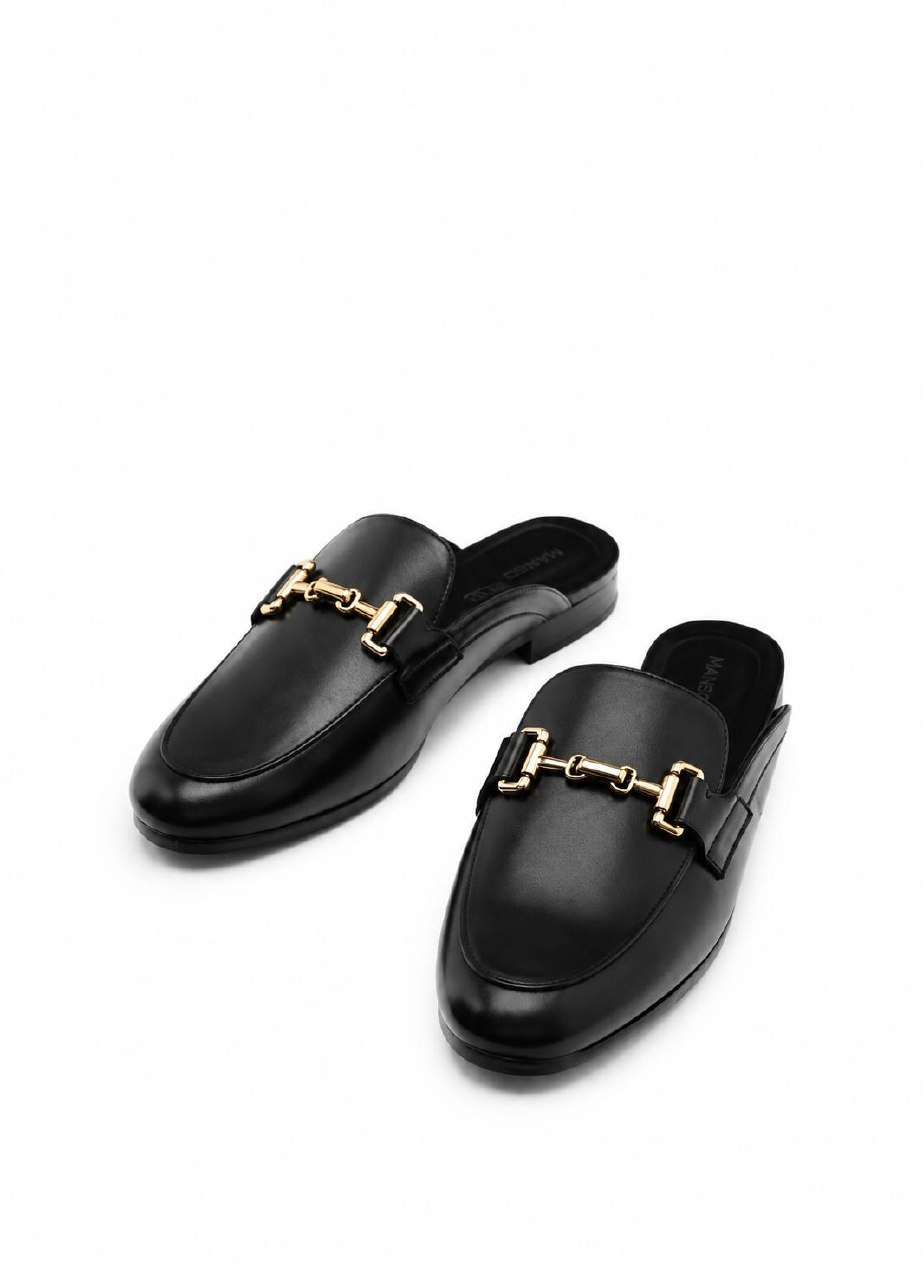 Massimo Dutti Шкіряні мюлі Massimo Dutti з пряжкою