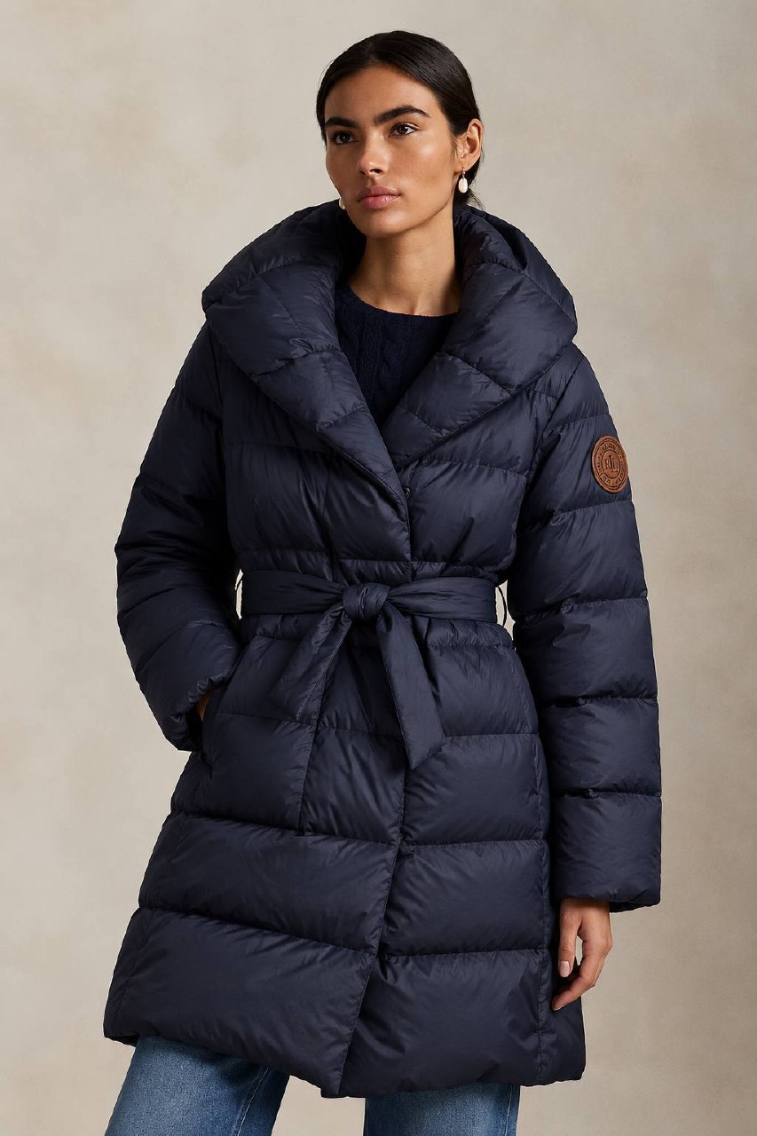 Polo Ralph Lauren Жіночий подовжений пуховик Ralph Lauren з поясом