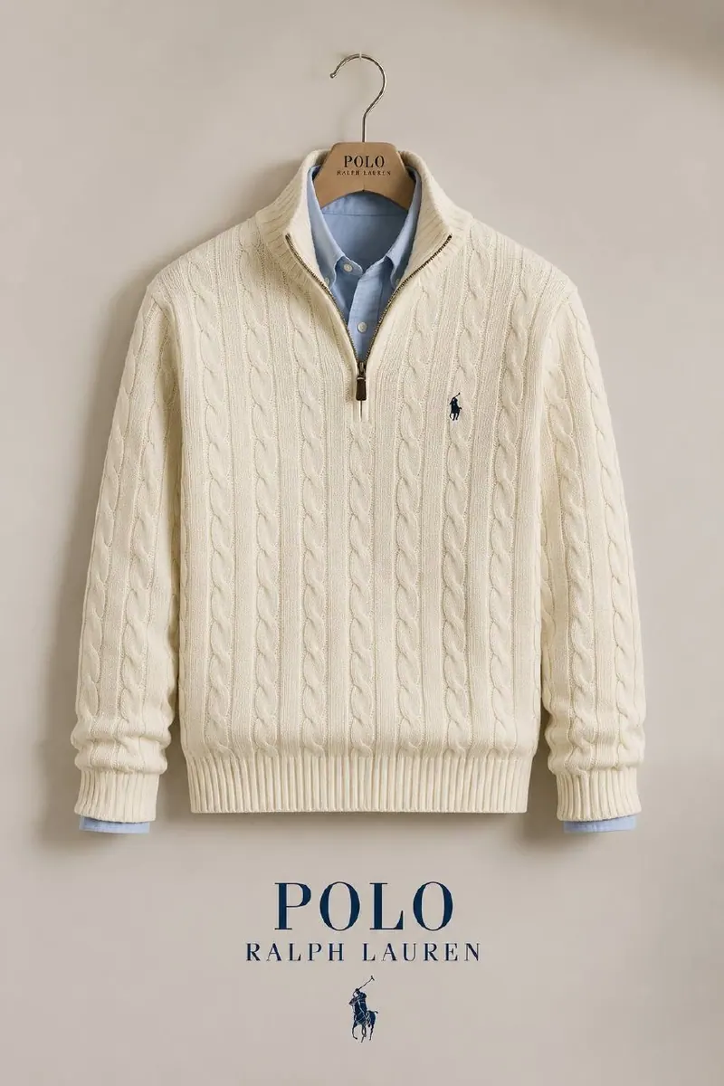 Polo Ralph Lauren Чоловічий светр Polo Ralph Lauren Cable Knit Half-Zip
