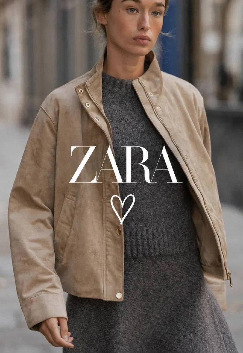 Zara Куртка-бомбер під замш Zara