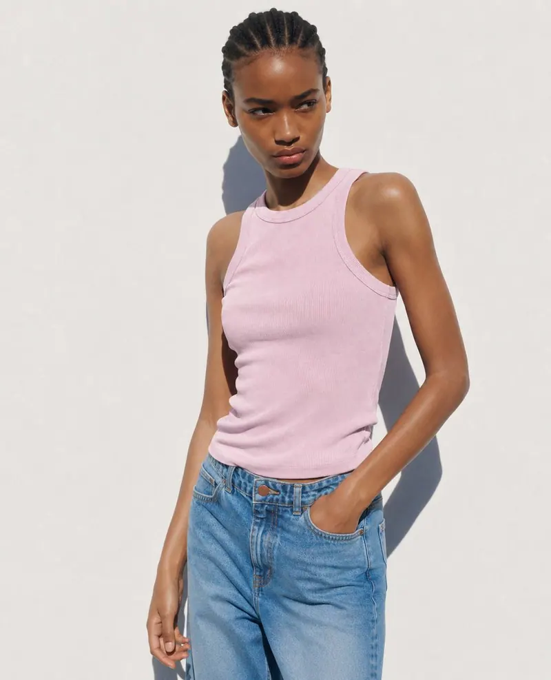 Zara ZARA майка в рубчик