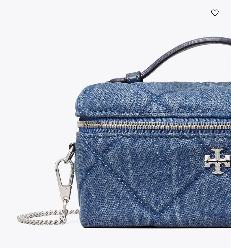 Tory Burch Сумка Tory Burch Kira Diamond Quilt Denim Vanity Case