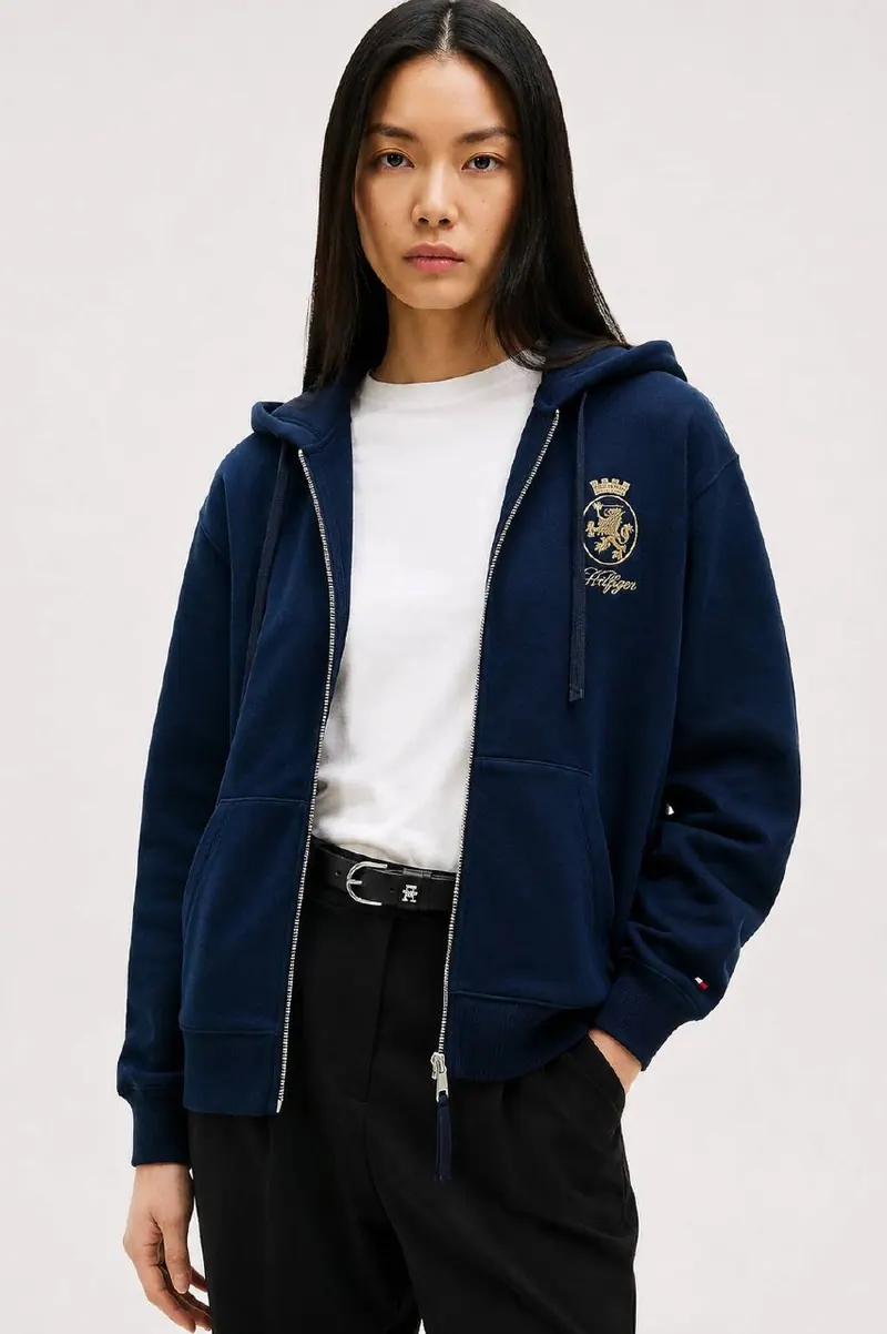 Tommy Hilfiger Худі Tommy Hilfiger на блискавці з вишитою емблемою
