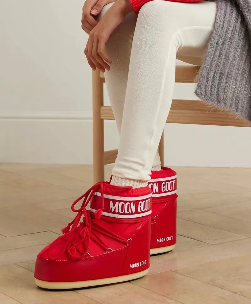 Moon Boot Moon Boot Icon Low Nylon Red ‼️Outlet 🎁Шапка в подарунок
