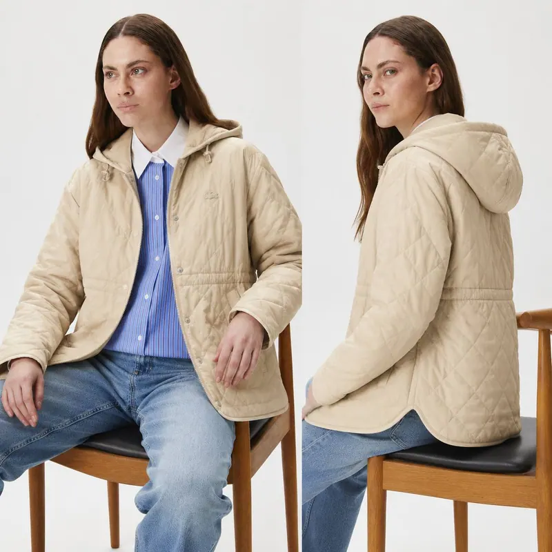 Lacoste Жіноча стьобана куртка Lacoste з капюшоном