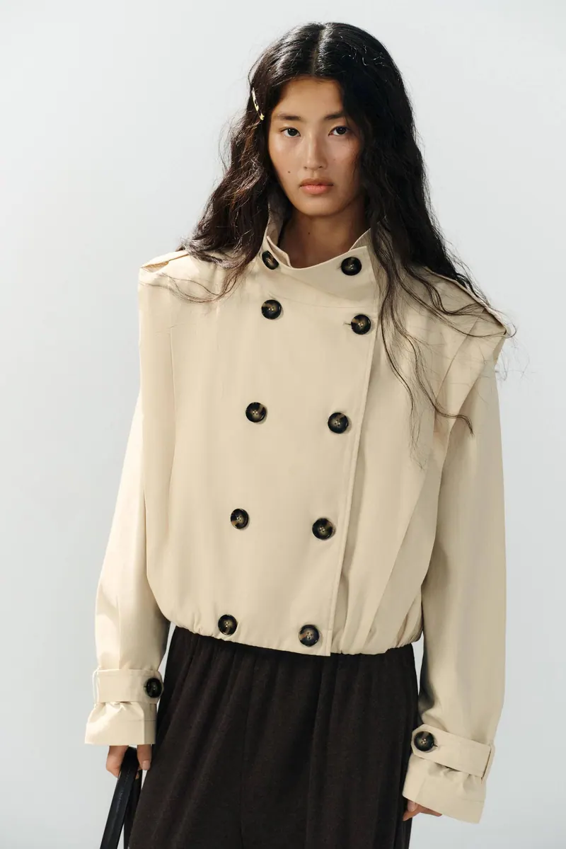 Zara Жіноча укорочена куртка-тренч ZARA