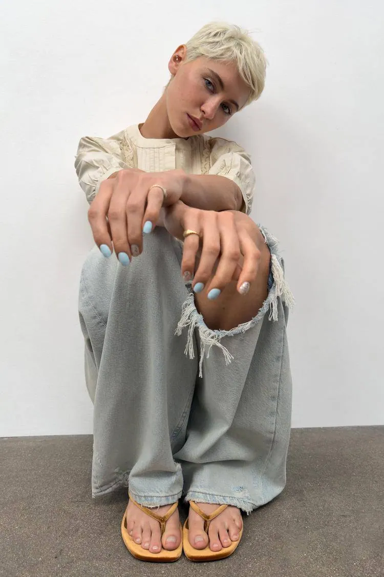 Zara Босоніжки Zara з оксамитовим ефектом