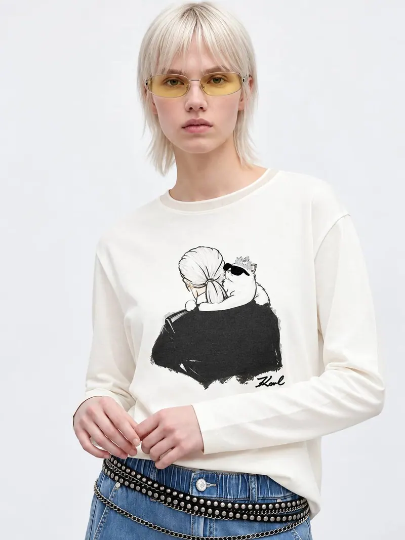 Karl Lagerfeld Лонгслів з принтом Karl Lagerfeld